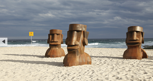 Steve Croquett, heads up, Sculpture by the Sea, Bondi 2011. Photo Samantha Burns