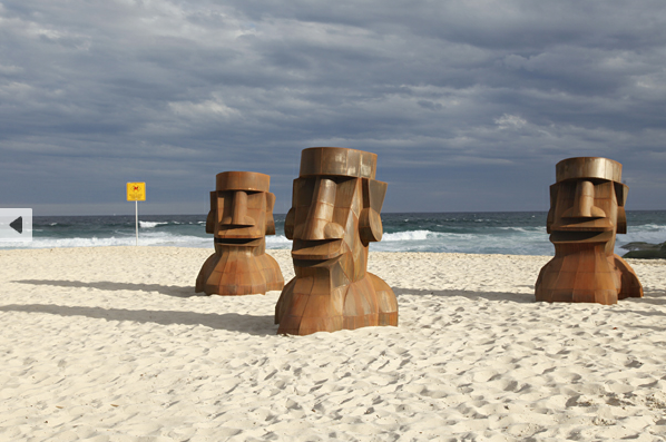 Steve Croquett, heads up, Sculpture by the Sea, Bondi 2011. Photo Samantha Burns